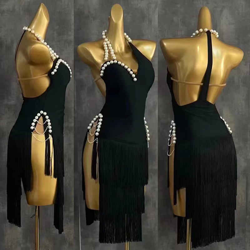 Beaded Trim Fringe - 2025 High End Latin Dance Dress