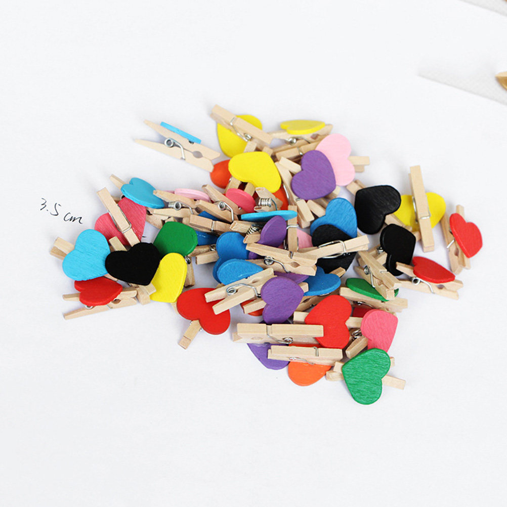 Craft Embellishments - 50Pcs Mini Wooden Clothespins Natural Wood
