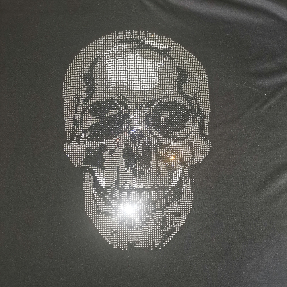 Hotfix Rhinestone Sheet - Skull Patch,Iron On Transfers for Clothing,