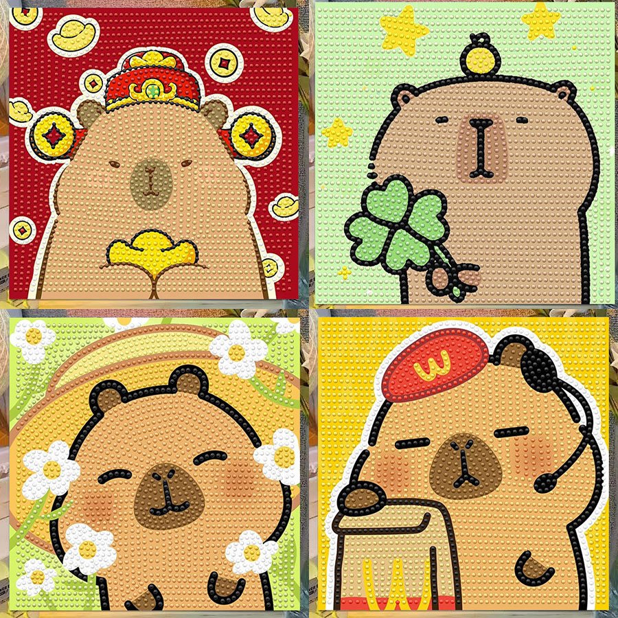 Embroidery Embellishments - Cartoon Capibala Crystal Diamond Decorative Painting