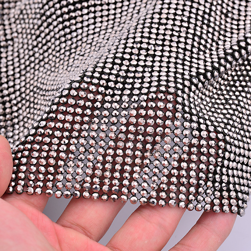 JUNAO 45*120cm Black Gold Crys - Hotfix Rhinestone Sheet 评论和价格