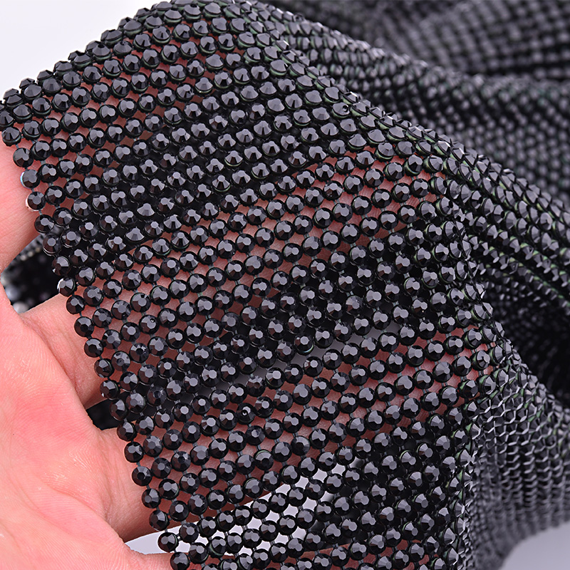 JUNAO 45*120cm Black Gold Crys - Hotfix Rhinestone Sheet 评论和价格