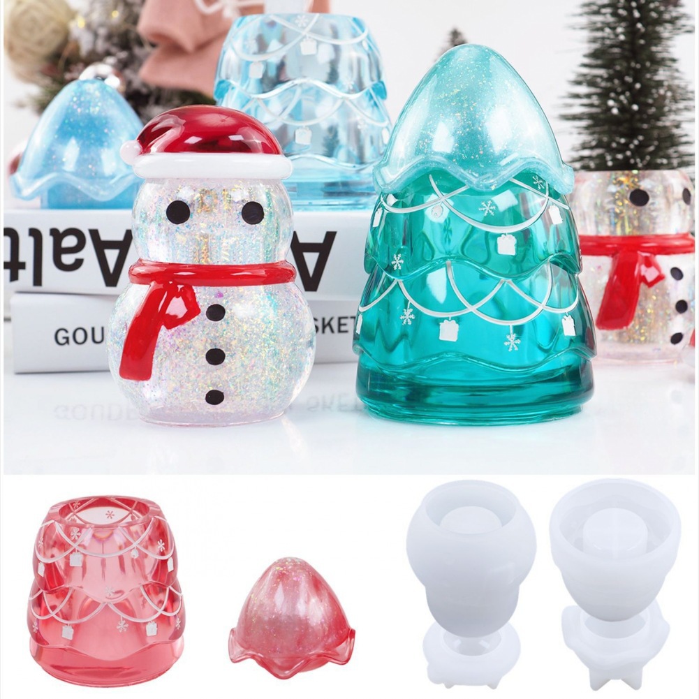 Christmas Storage Jar Epoxy Re - Craft Embellishment Storage 评论和价格