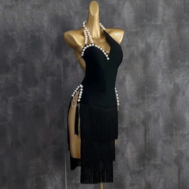2025 High End Latin Dance Dres - Beaded Trim Fringe 评论和价格