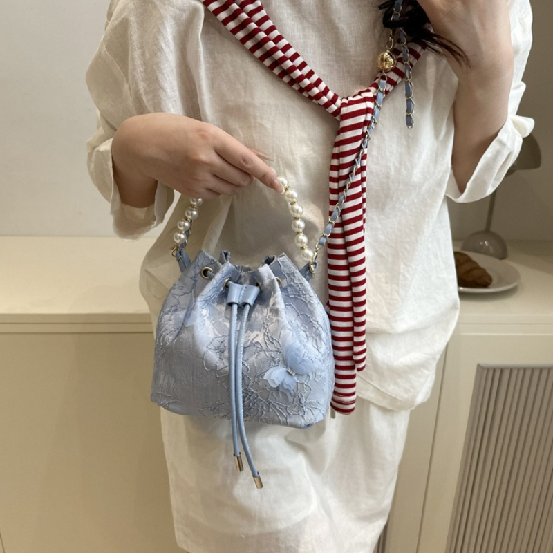 Elegant Lace Drawstring Handba - Beaded Trim Fringe 评论和价格