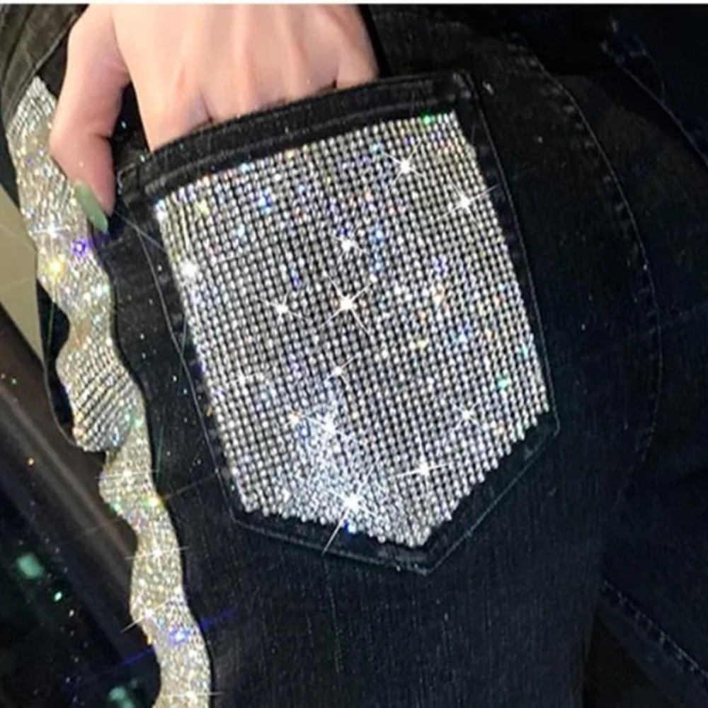Luxury Rhinestone Patches Jean - Hotfix Rhinestone Sheet 评论和价格