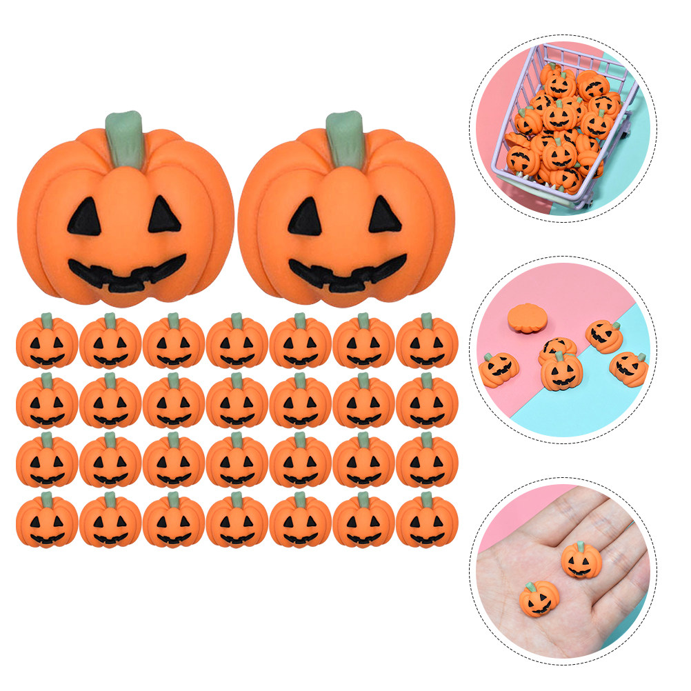 50Pcs Tiny Resin Pumpkin Charm - Craft Embellishments 评论和价格