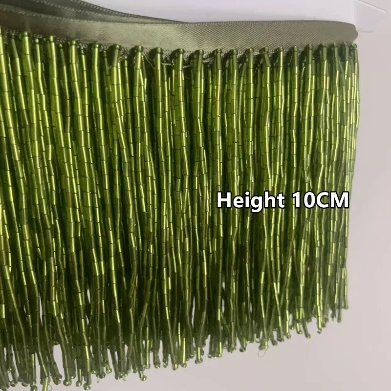 10CM Silver Red Bead Tube Tass - Beaded Trim Fringe 评论和价格