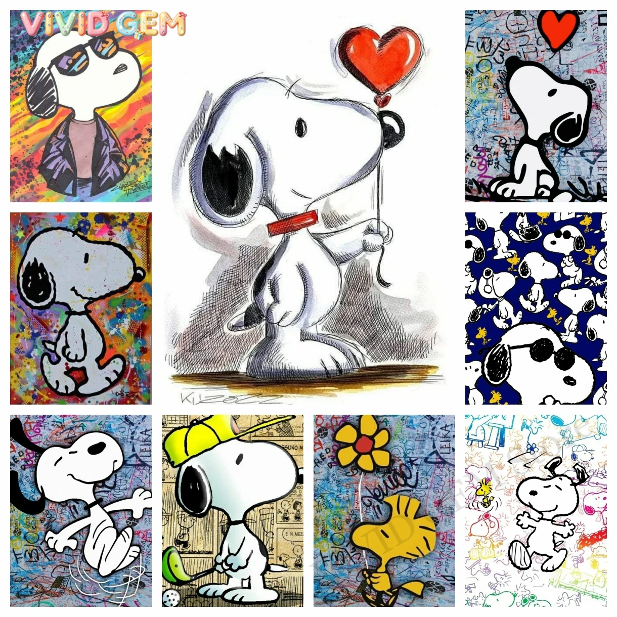 VIVID GEM Kawaii Graffiti Snoo - Embroidery Embellishments 评论和价格