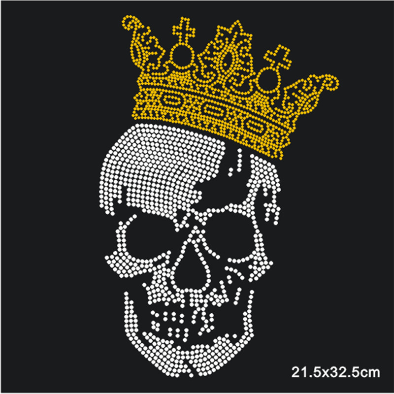 Skull Patch,Iron On Transfers  - Hotfix Rhinestone Sheet 评论和价格
