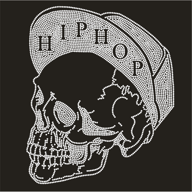 Skull Patch,Iron On Transfers  - Hotfix Rhinestone Sheet 评论和价格