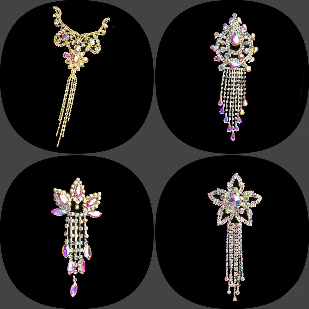 Glitter Long Tassel  Rhineston - Hotfix Rhinestone Sheet 评论和价格